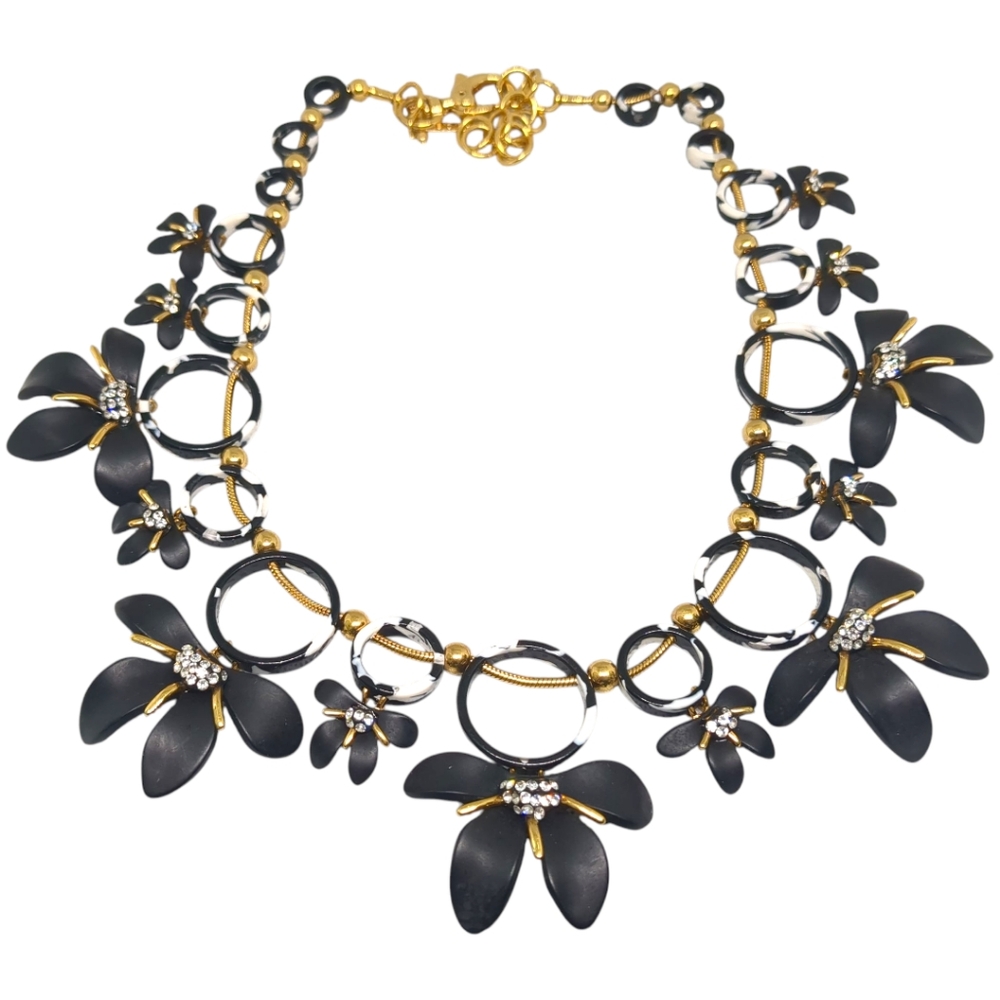 LELE SADOUGHI Trumpet Lily Necklace in Black & Gold Ret$425 - Picture 7 of 8